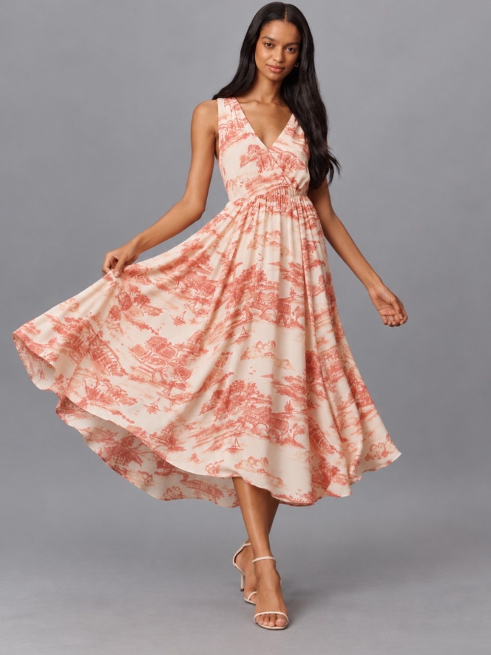 NWT Reformation Farah Dolce Vita Toile Print Midi Dress Size 4